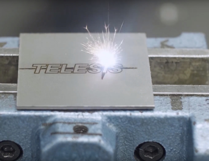 laser marking the Telesis logo