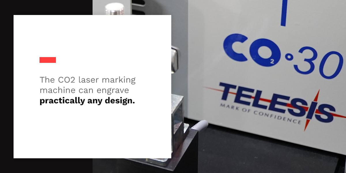 The CO2 laser marking machine can engravei practically any design.