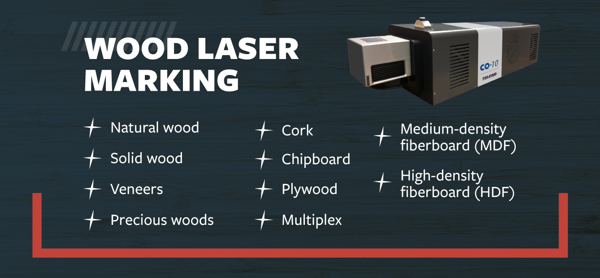 Wood laser marking is suitable for several types of wood