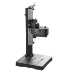 Telesis Pinstamp TMP6100E electric dot peen marker mounted on a column stand with slotted base plate